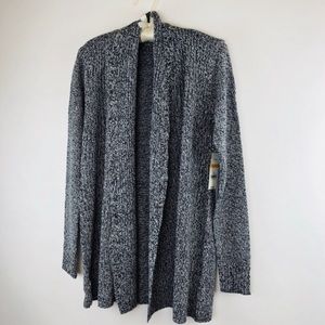 💰Kim Rogers Sweater Black Cardigan Open Ribbed